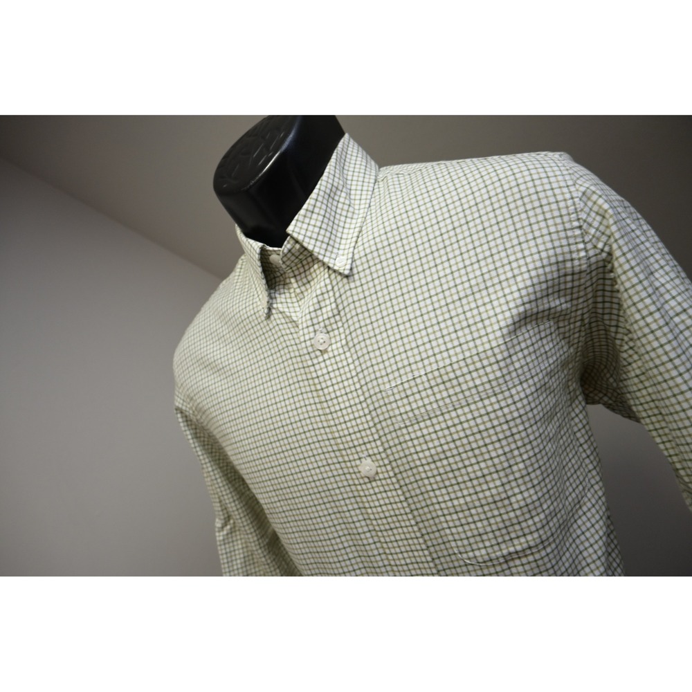 Duluth Trading Co Button Down Shirt Mens Small Plaid Trim Fit Cotton